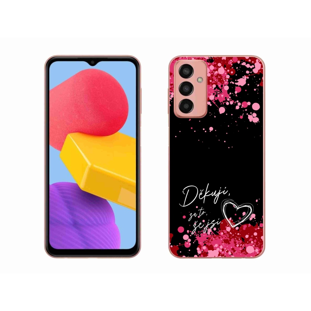 Gelový kryt mmCase na Samsung Galaxy M13 - zamilovaný text 2 černé pozadí
