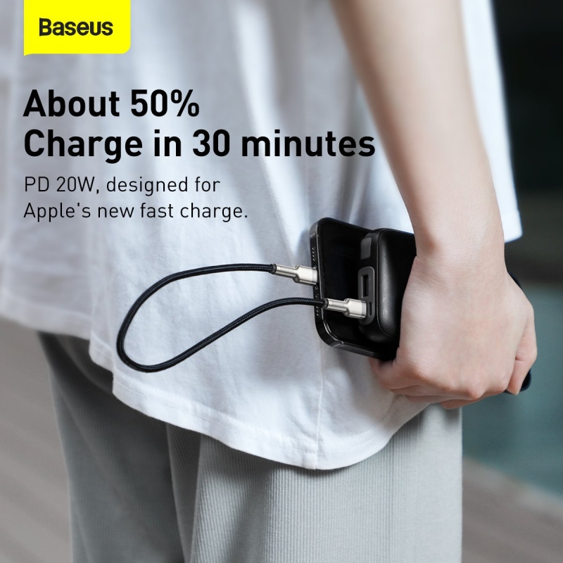 Baseus Cafule Metal Series Datový Kabel USB-C - Lighting 20W 0.25m Black
