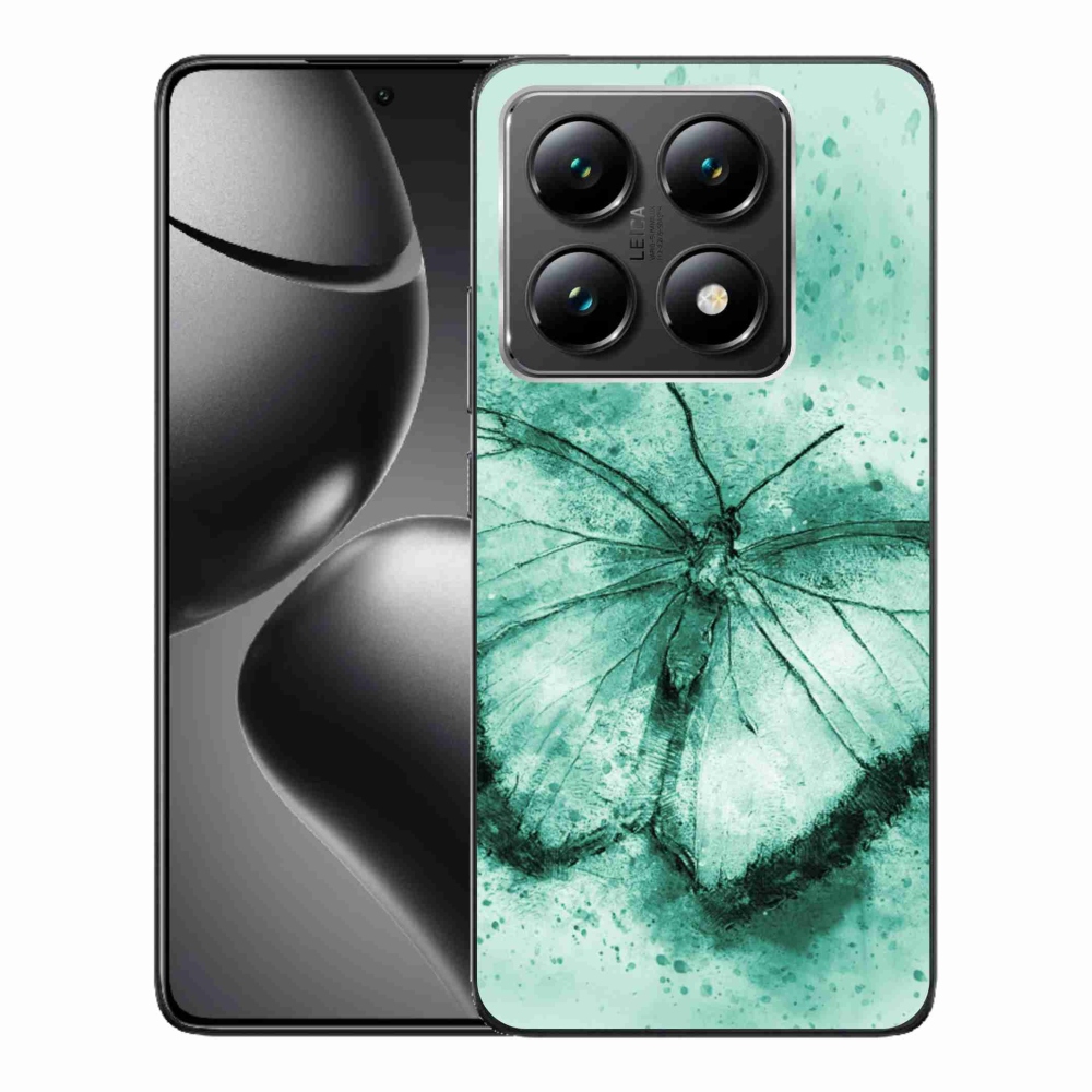 Gelový obal mmCase na Xiaomi 14T - zelený motýl