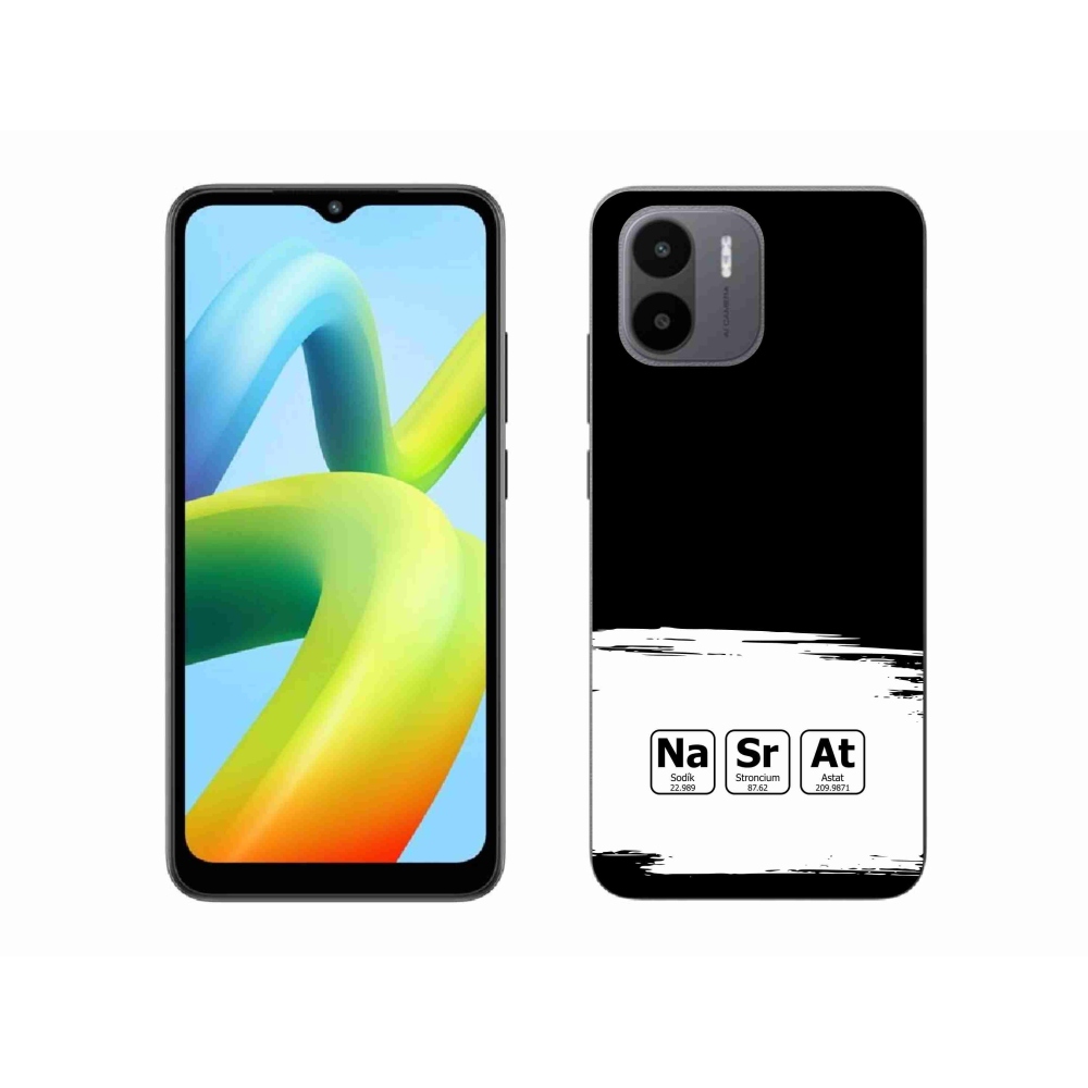 Gelový kryt mmCase na Xiaomi Redmi A1 - chemické prvky bíločerné pozadí