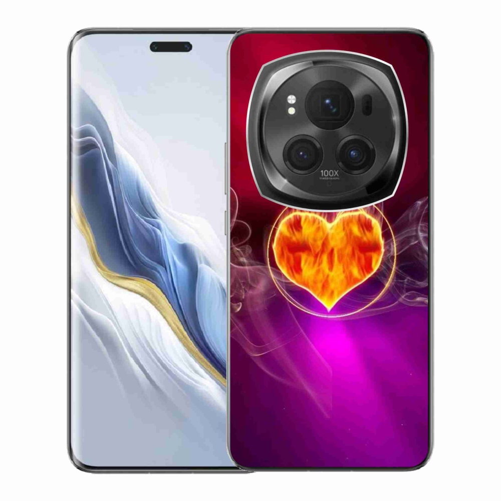 Gelový kryt mmCase na Honor Magic 6 Pro 5G - ohnivé srdce