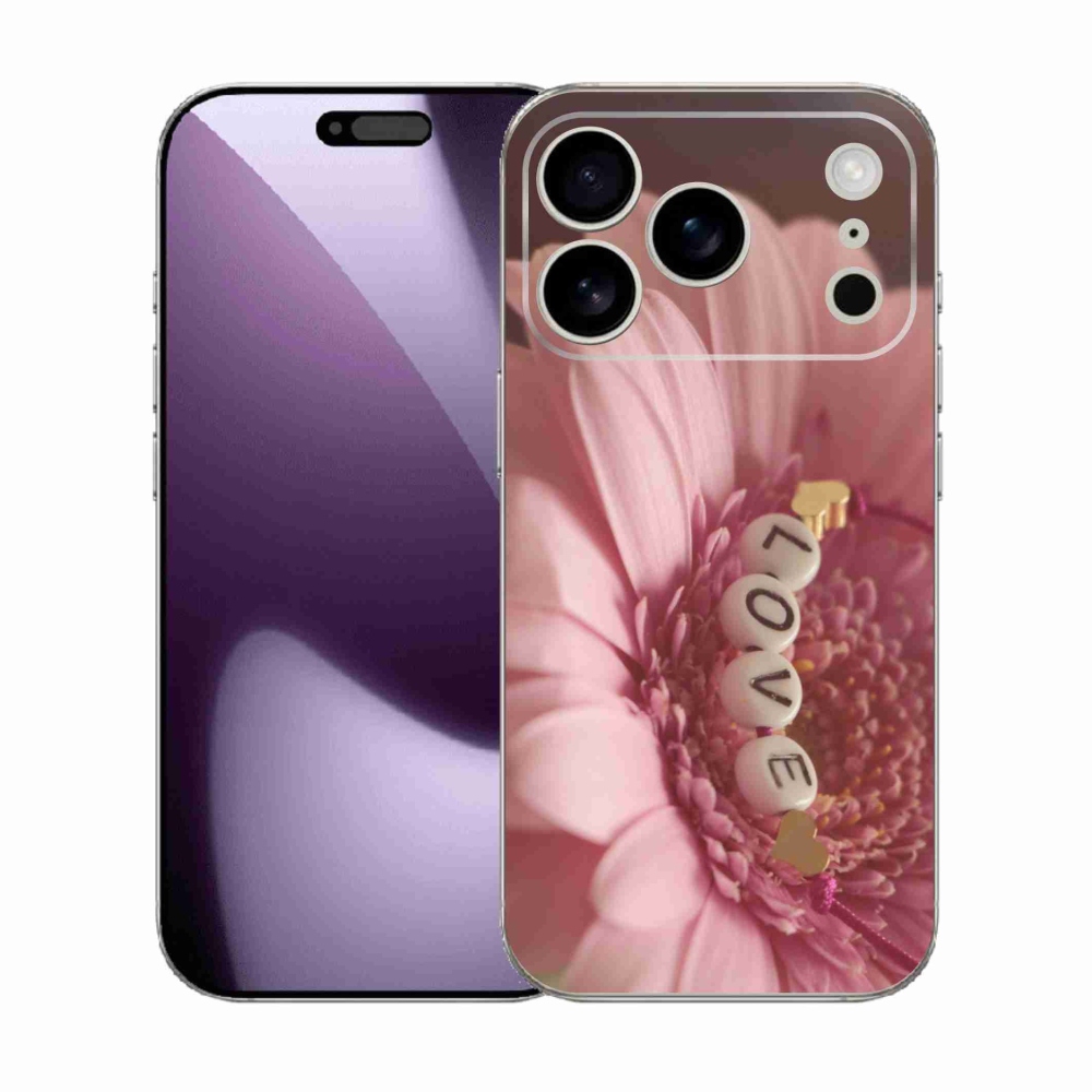 Gelový kryt mmCase na iPhone 17 Pro - přívěsek love