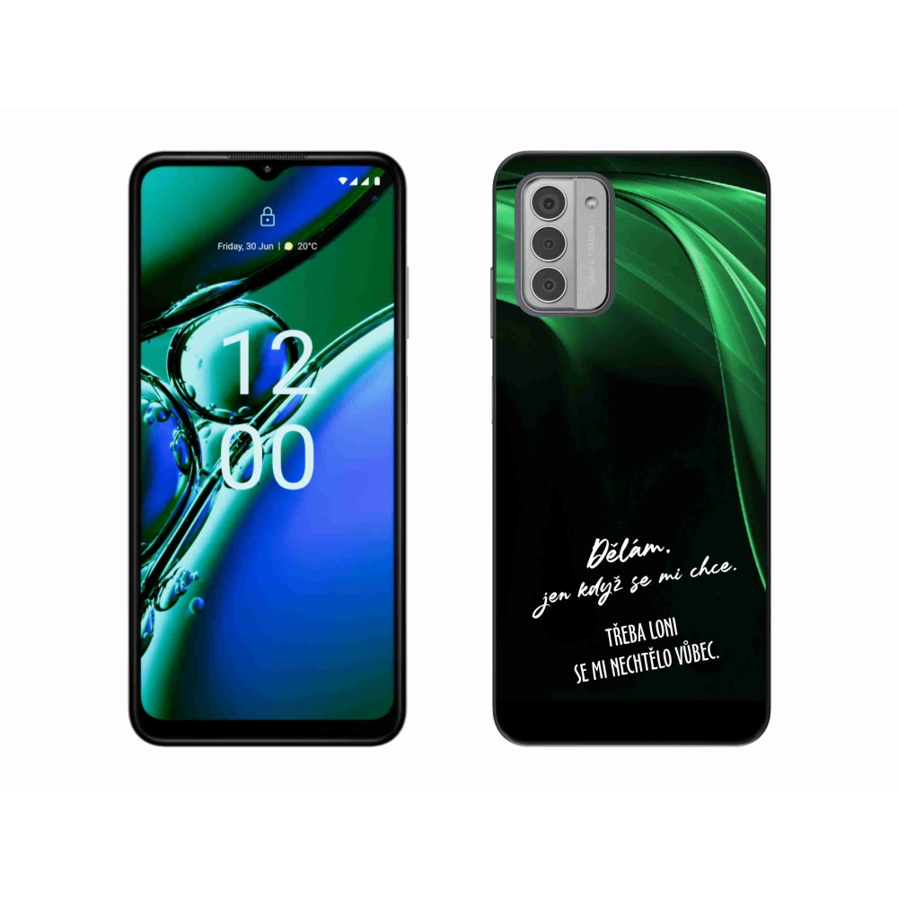 Gelový kryt mmCase na Nokia G42 - vtipný text 12 černé pozadí