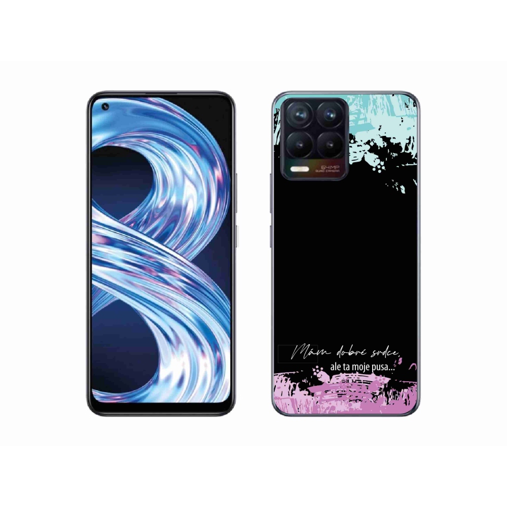 Gelový kryt mmCase na Realme 8 Pro - vtipný text 3 černé pozadí