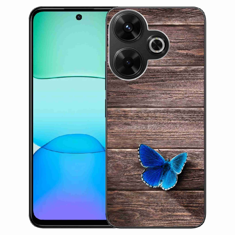 Gelový kryt mmCase na Xiaomi Redmi 13 4G/Poco M6 4G - modrý motýl 1