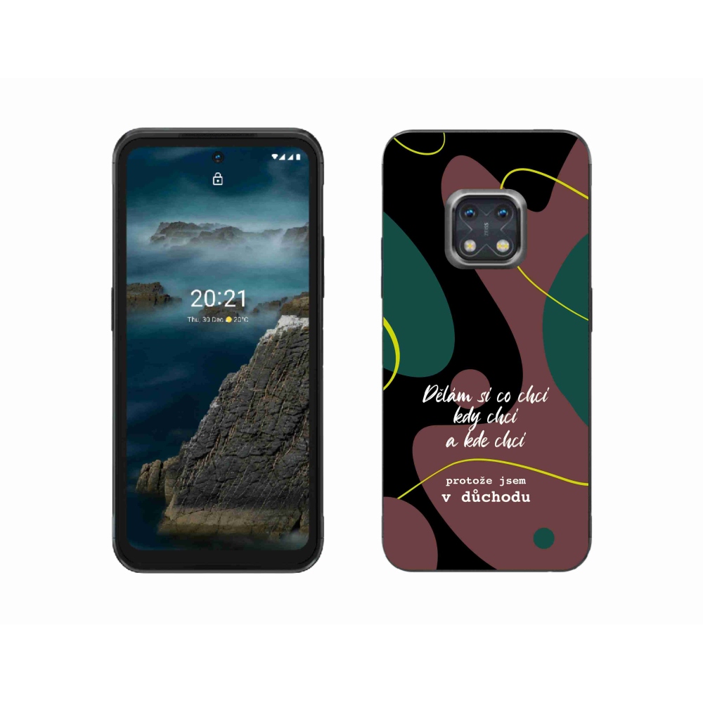 Gelový kryt mmCase na Nokia XR20 - vtipný text 10 černé pozadí