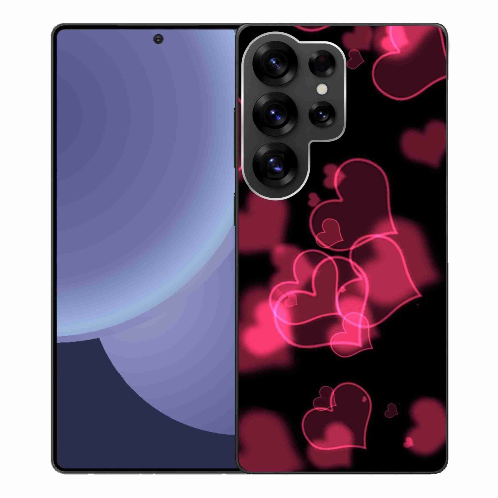 Gelový kryt mmCase na Samsung Galaxy S25 Ultra - červená srdíčka