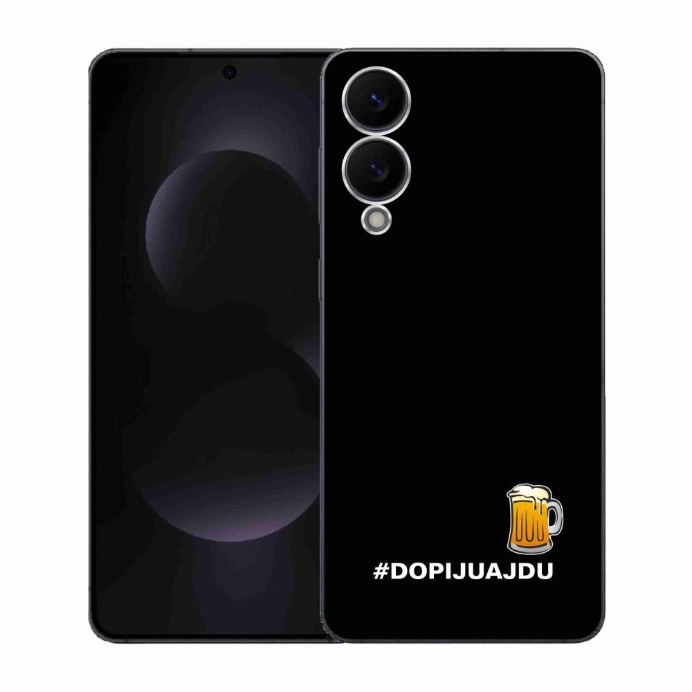Gelový kryt mmCase na Samsung Galaxy S25 Edge - pivní motiv 1 černé pozadí