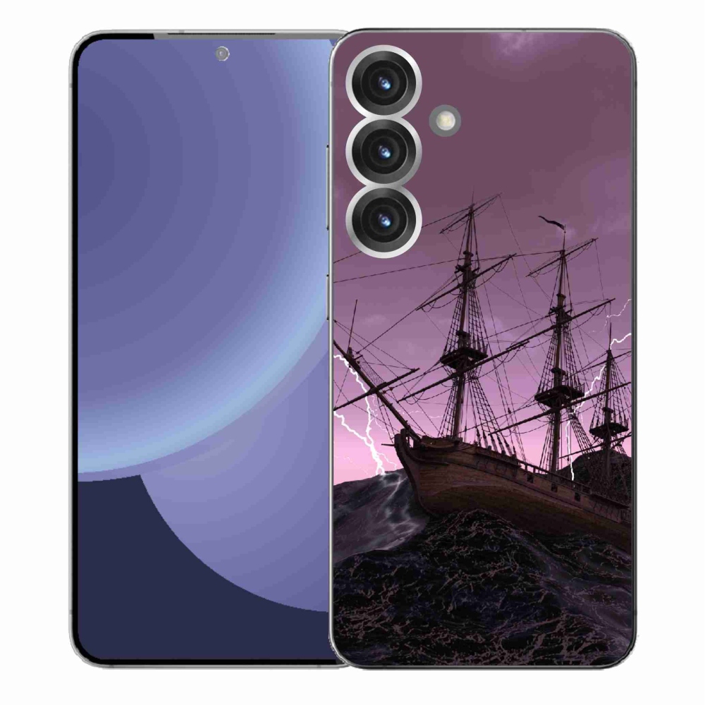 Gelový kryt mmCase na Samsung Galaxy S25+ - loď v bouři