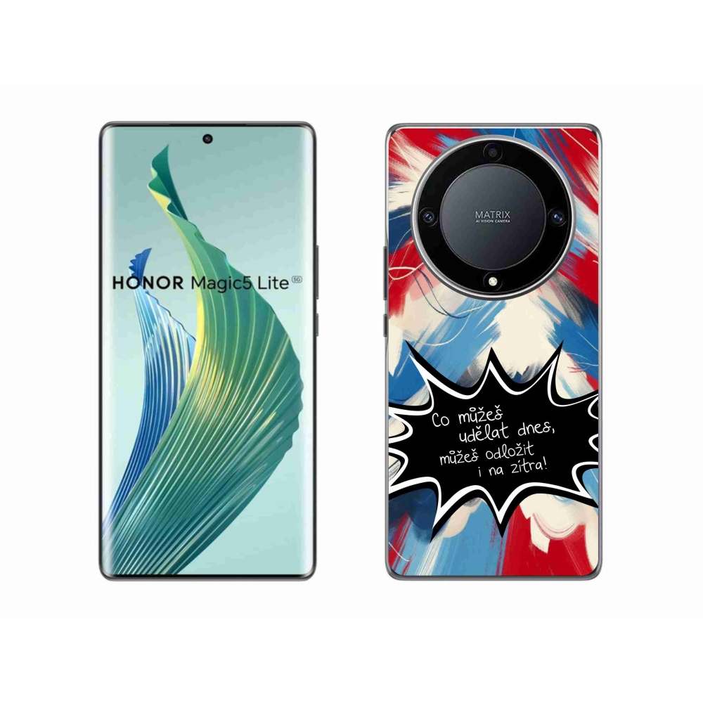 Gelový kryt mmCase na Honor Magic 5 Lite 5G - vtipný text 9 černé pozadí