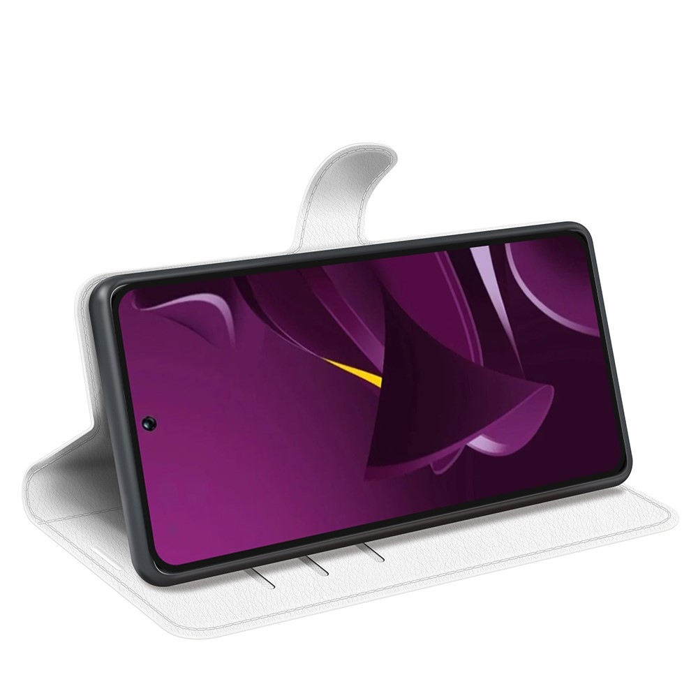 Litchi knížkové pouzdro na Xiaomi Poco M7 Pro 5G - bílé