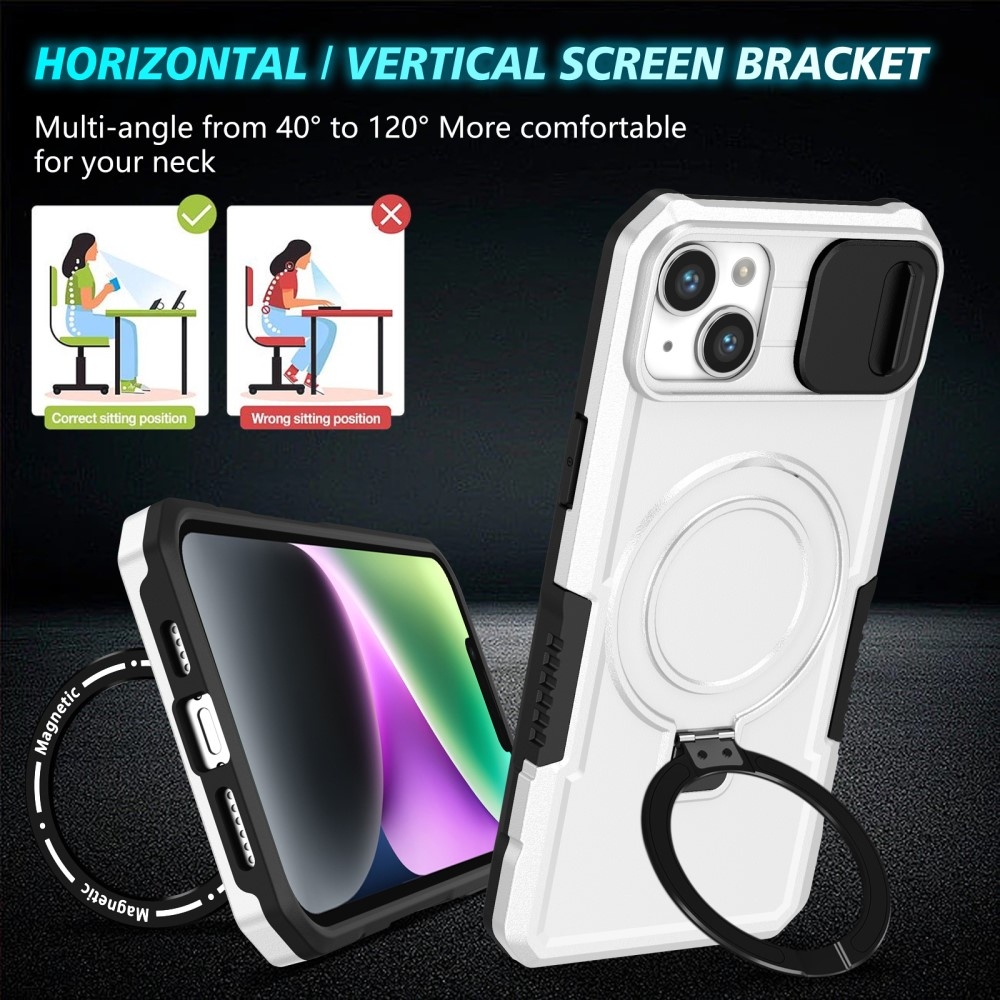 Fulcrum odolný kryt s ochranou fotoaparátu a s MagSafe na iPhone 14 - černý/bílý