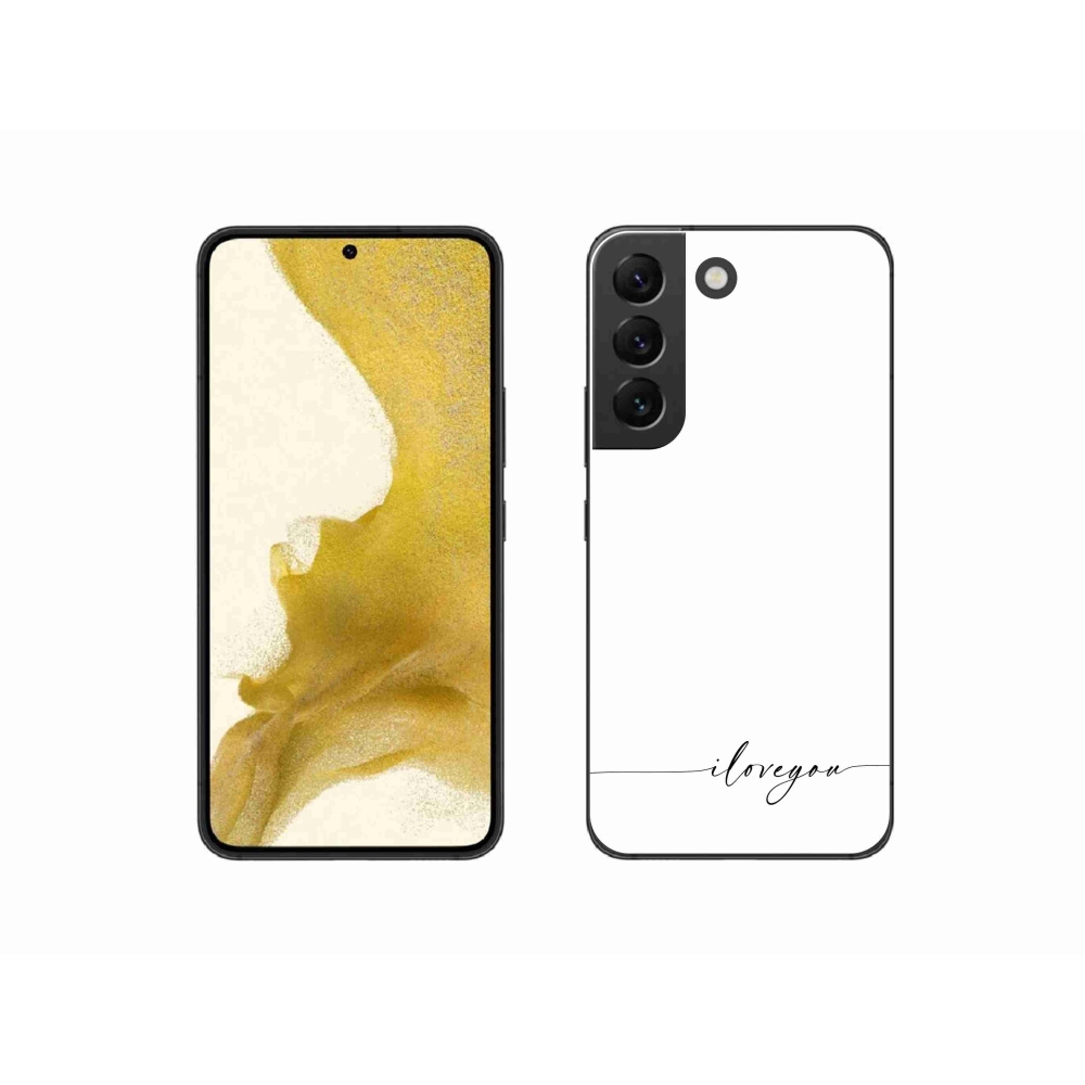 Gelový kryt mmCase na Samsung Galaxy S22 5G - I love you bílé pozadí