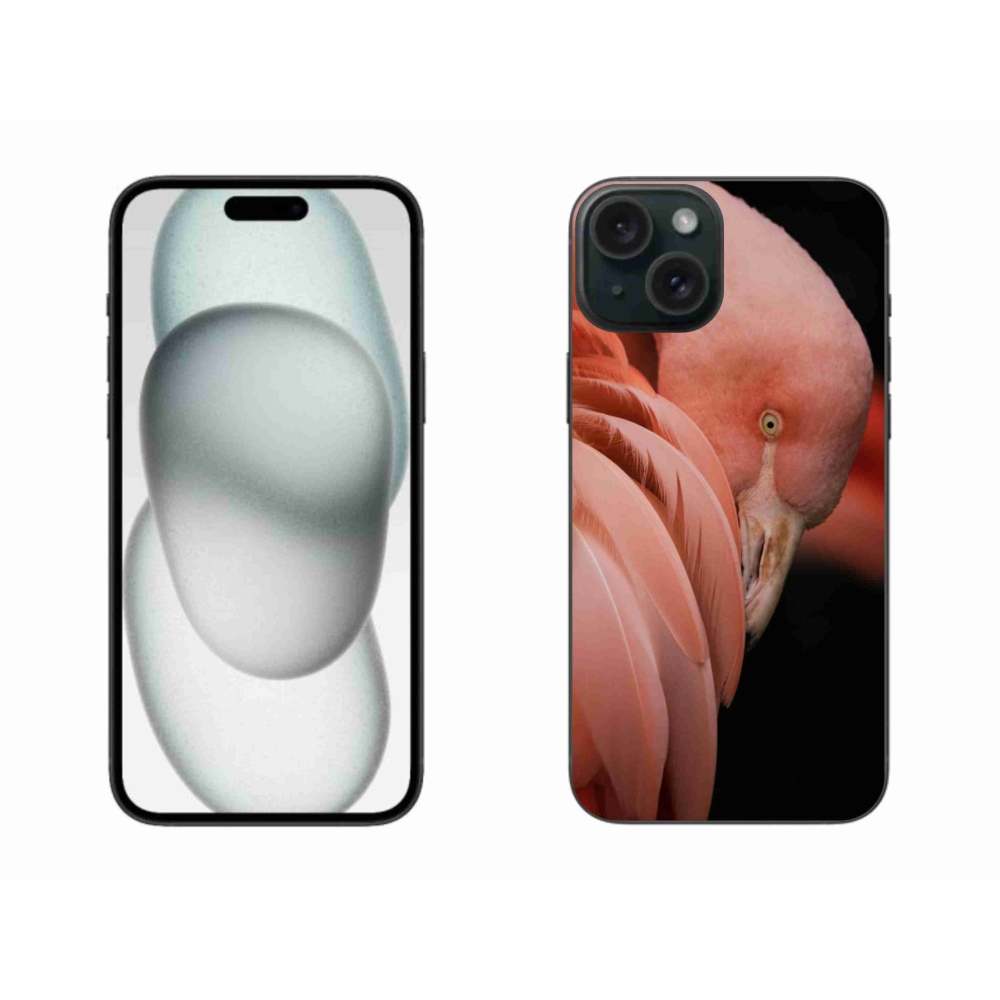 Gelový kryt mmCase na iPhone 15 Plus - plameňák 3