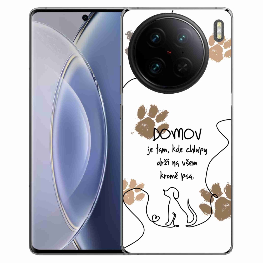 Gelový kryt mmCase na Vivo X90 Pro - psí motiv bílé pozadí