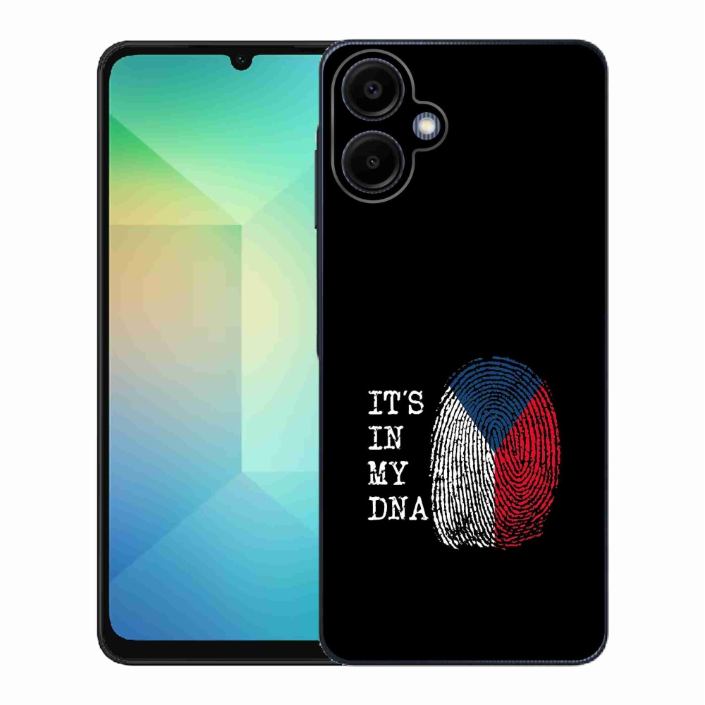 Gelový kryt mmCase na Samsung Galaxy A06 4G - vlajka otisk prstu černé pozadí