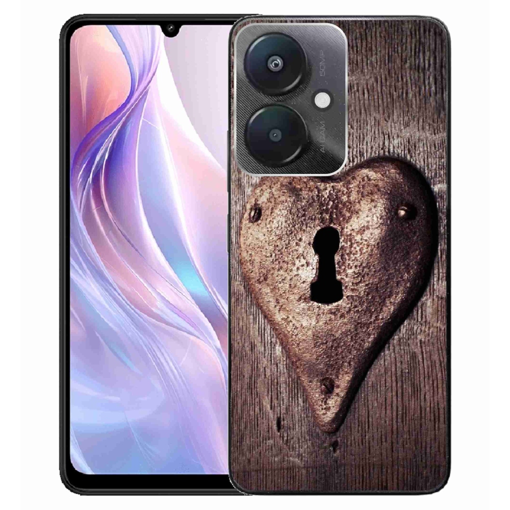 Gelový kryt mmCase na Xiaomi Redmi 13C 5G - zámek ve tvaru srdce
