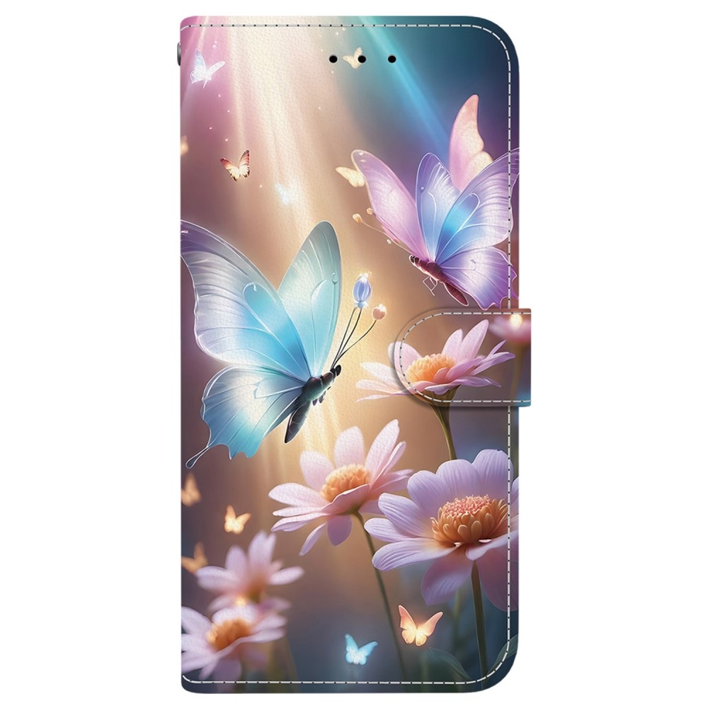 Versatile knížkové pouzdro na Samsung Galaxy A36 5G/A56 5G - motýli a kopretiny