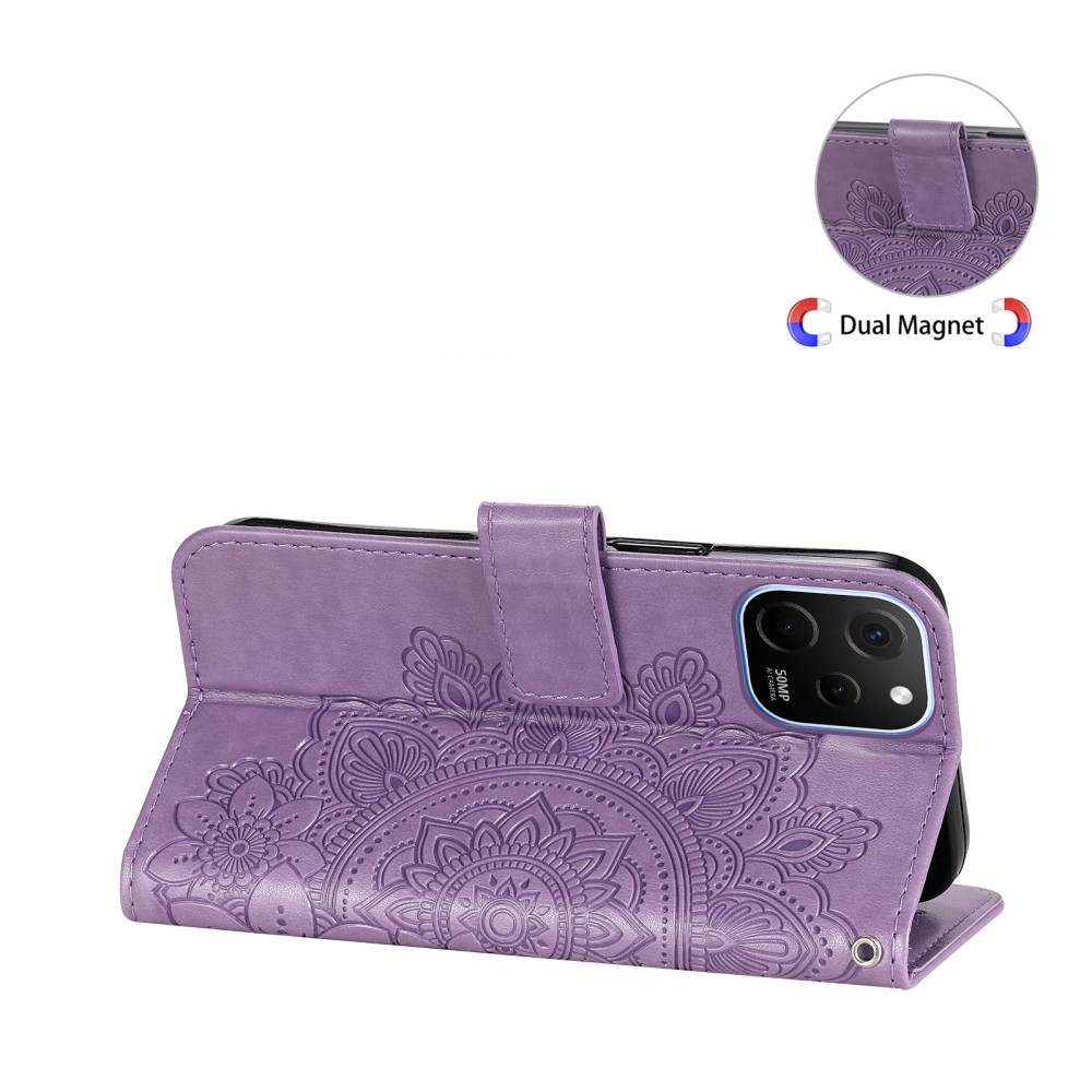 Mandala knížkové pouzdro na Huawei Nova Y61 - fialové