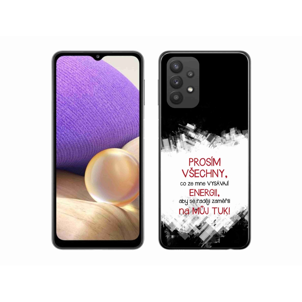 Gelový kryt mmCase na Samsung Galaxy A32 5G - vtipný text 1 červený