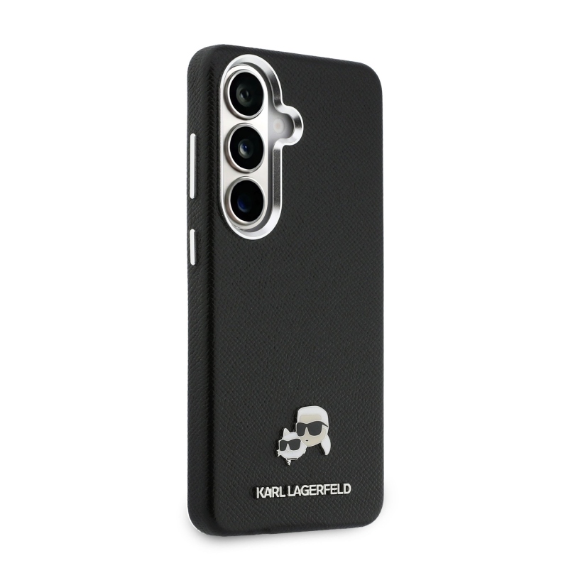 Karl Lagerfeld Grained PU Leather K&CH Heads Magnetic Zadní Kryt pro Samsung Galaxy S26+ Black