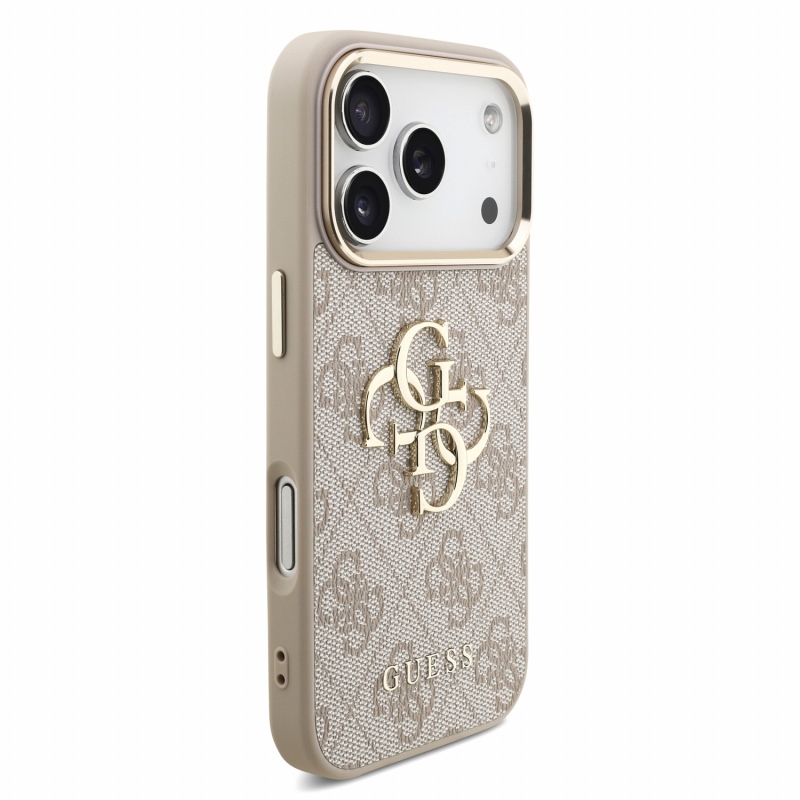 Guess PU 4G Metal Logo Strap Zadní Kryt pro iPhone 18 Pro Pink