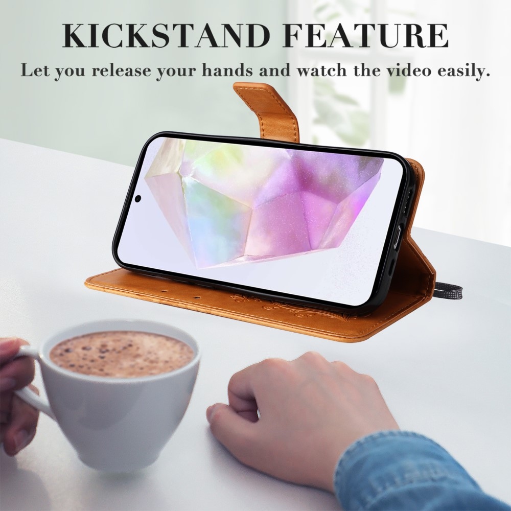 Big Butterfly knížkové pouzdro na Samsung Galaxy A36 5G - žluté