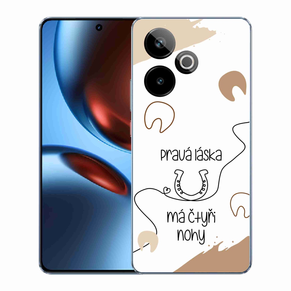 Gelový kryt mmCase na Realme GT 7 5G/GT 7T 5G - koňský motiv bílé pozadí