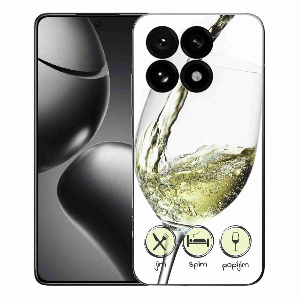 Gelový kryt mmCase na Xiaomi 15T - sklenička vína bílé