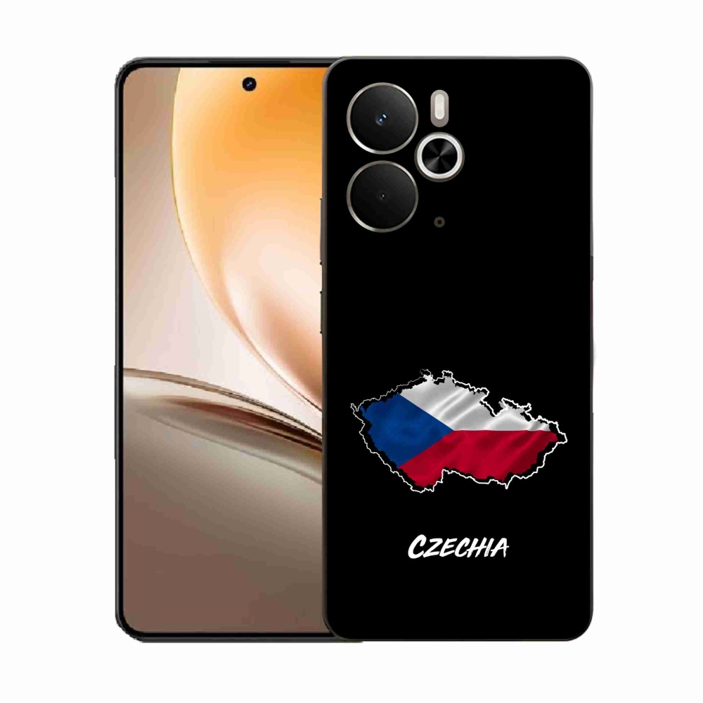 Gelový kryt mmCase na Realme 14 5G - Czechia černé pozadí