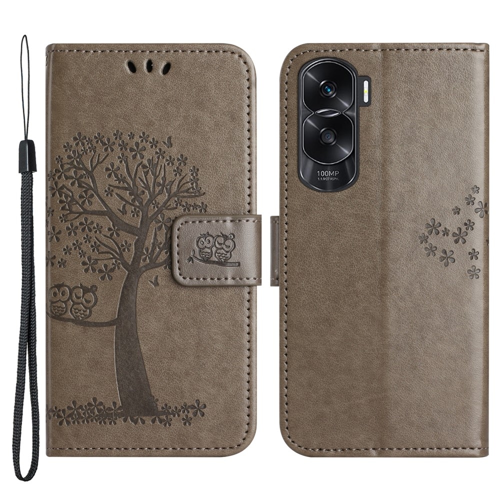 Tree knížkové pouzdro na Honor 90 Lite - šedé