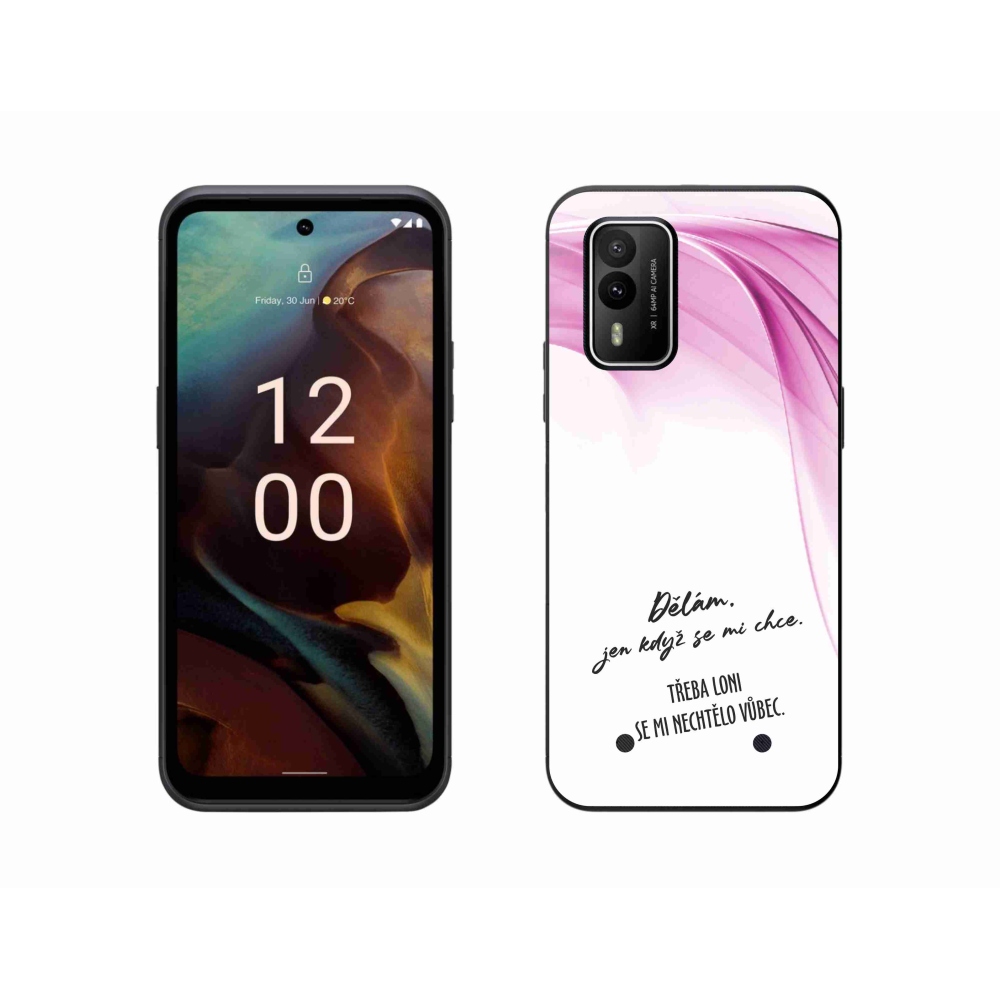 Gelový kryt mmCase na Nokia XR21 - vtipný text 12 bílé pozadí