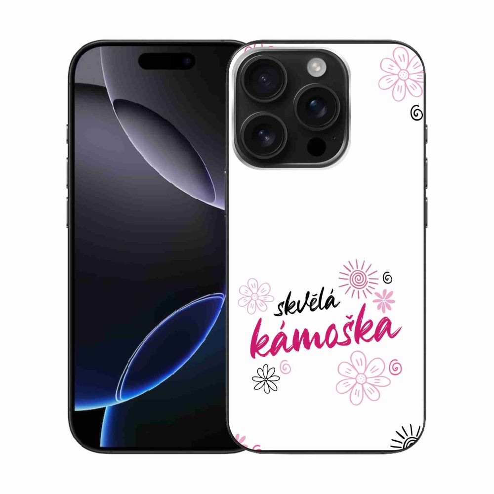 Gelový kryt mmCase na iPhone 16 Pro - skvělá kámoška bílé pozadí