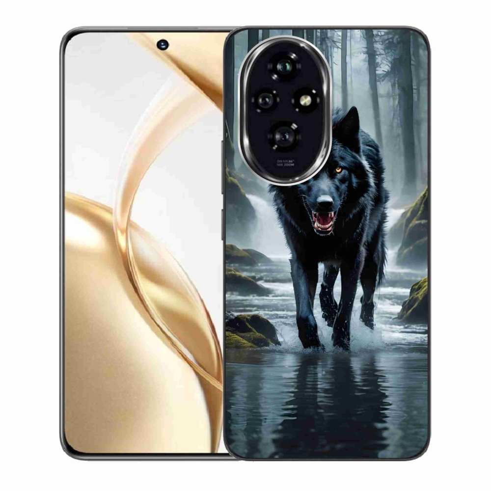 Gelový kryt mmCase na Honor 200 5G - černý vlk