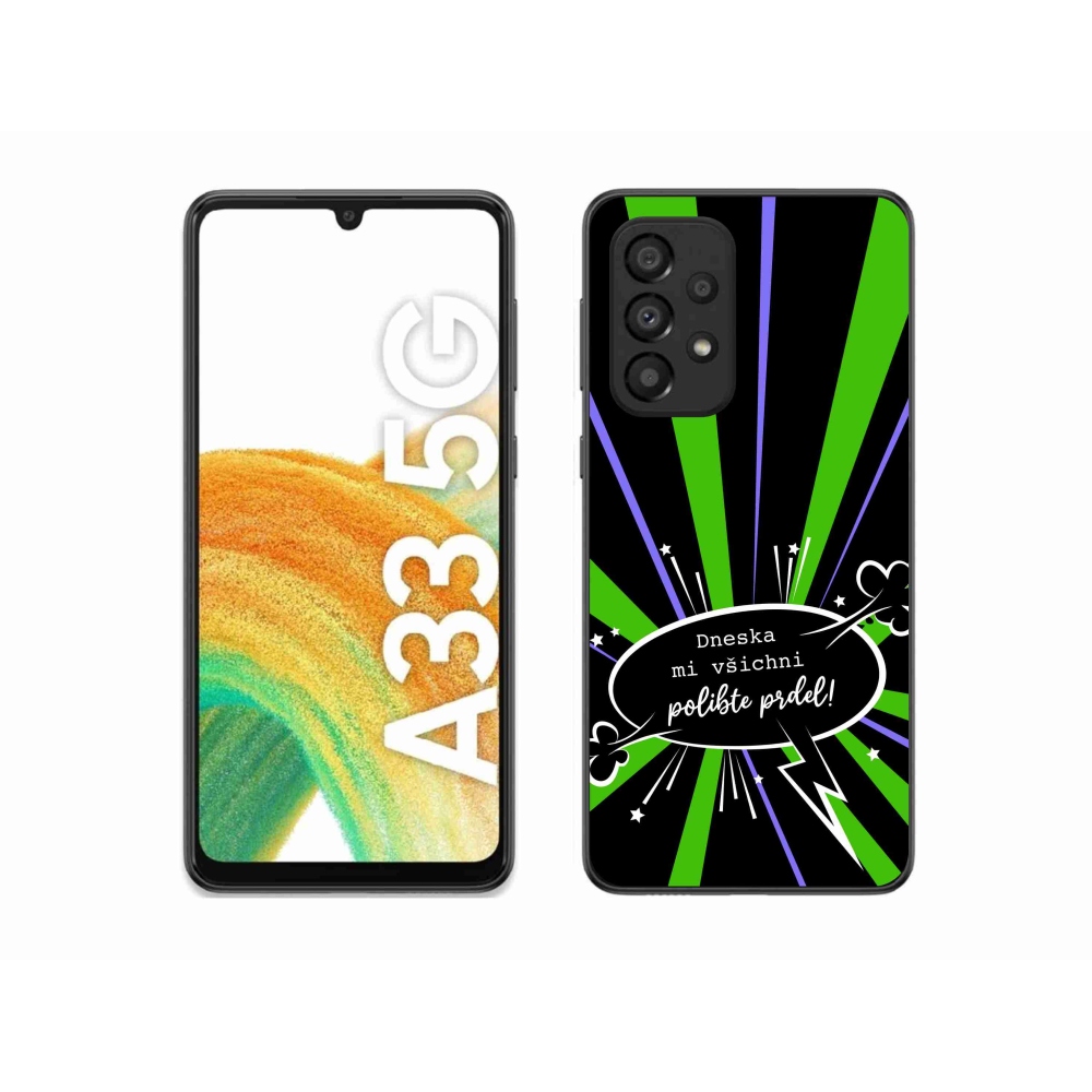 Gelový kryt mmCase na Samsung Galaxy A33 5G - vtipný text 15 černé pozadí