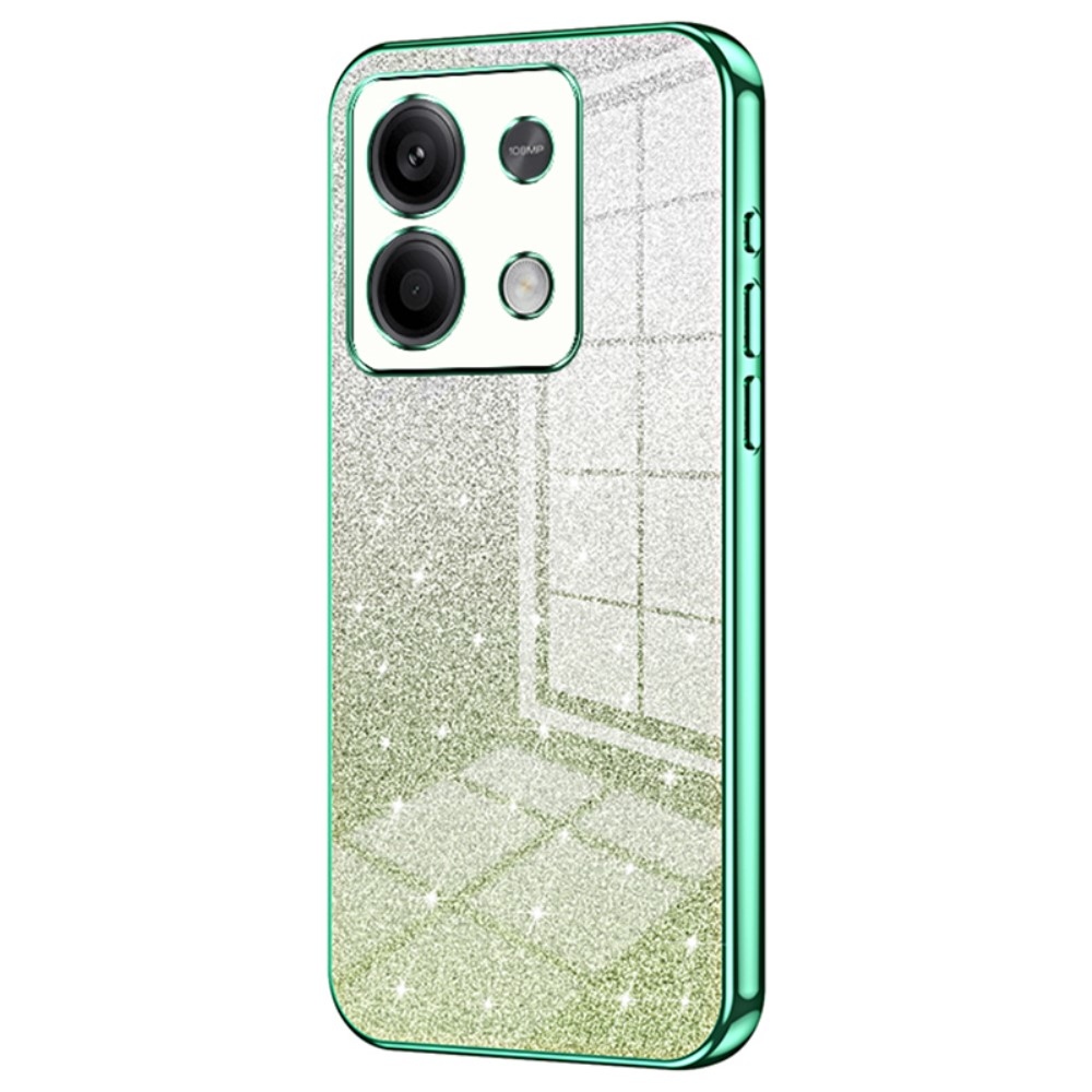 Cut gelový třpytivý obal na Xiaomi Redmi Note 13 5G - zelený