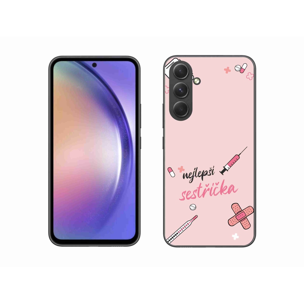 Gelový kryt mmCase na Samsung Galaxy A54 5G - nejlepší sestřička růžové pozadí