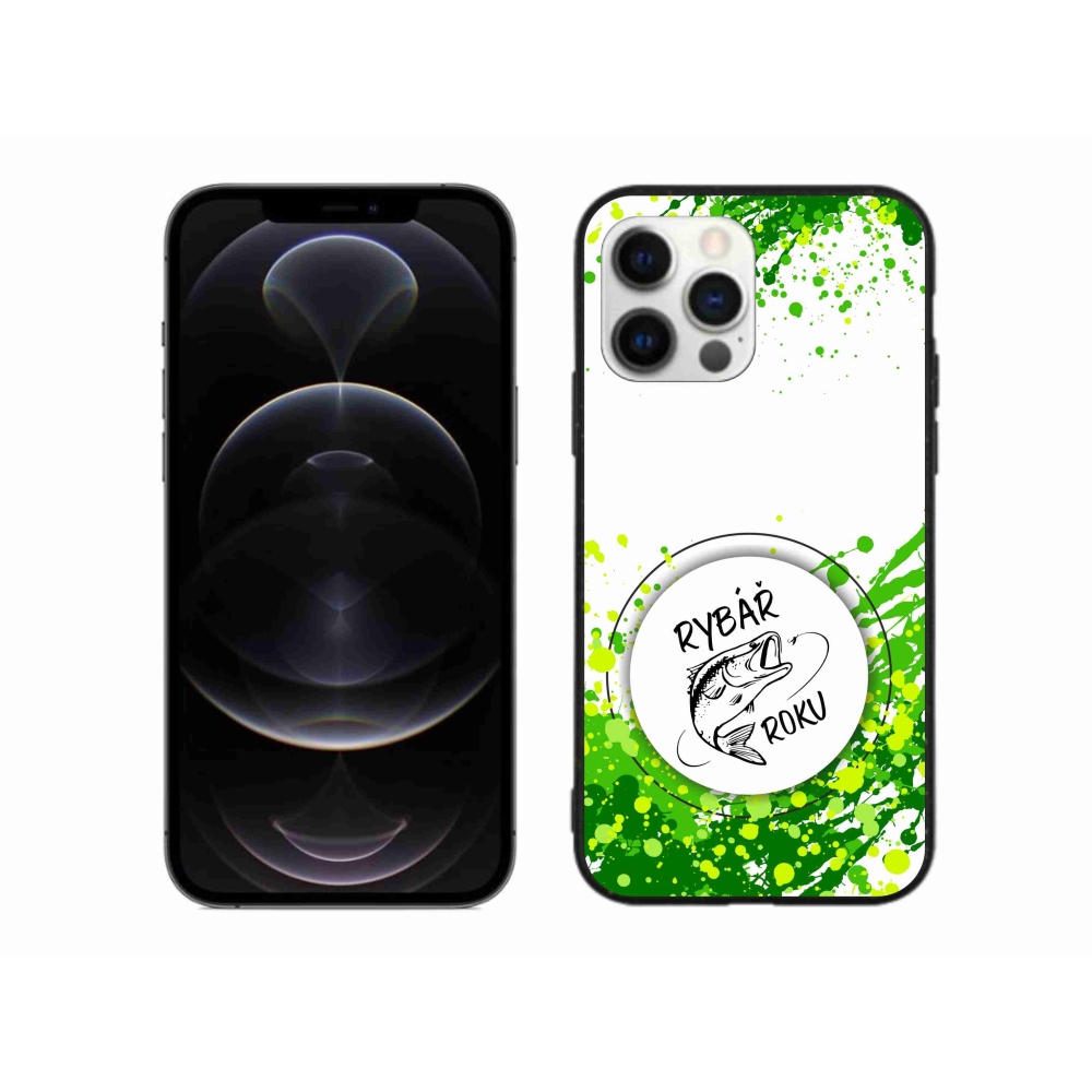 Gelový kryt mmCase na iPhone 12 Pro Max - rybář roku bílé pozadí