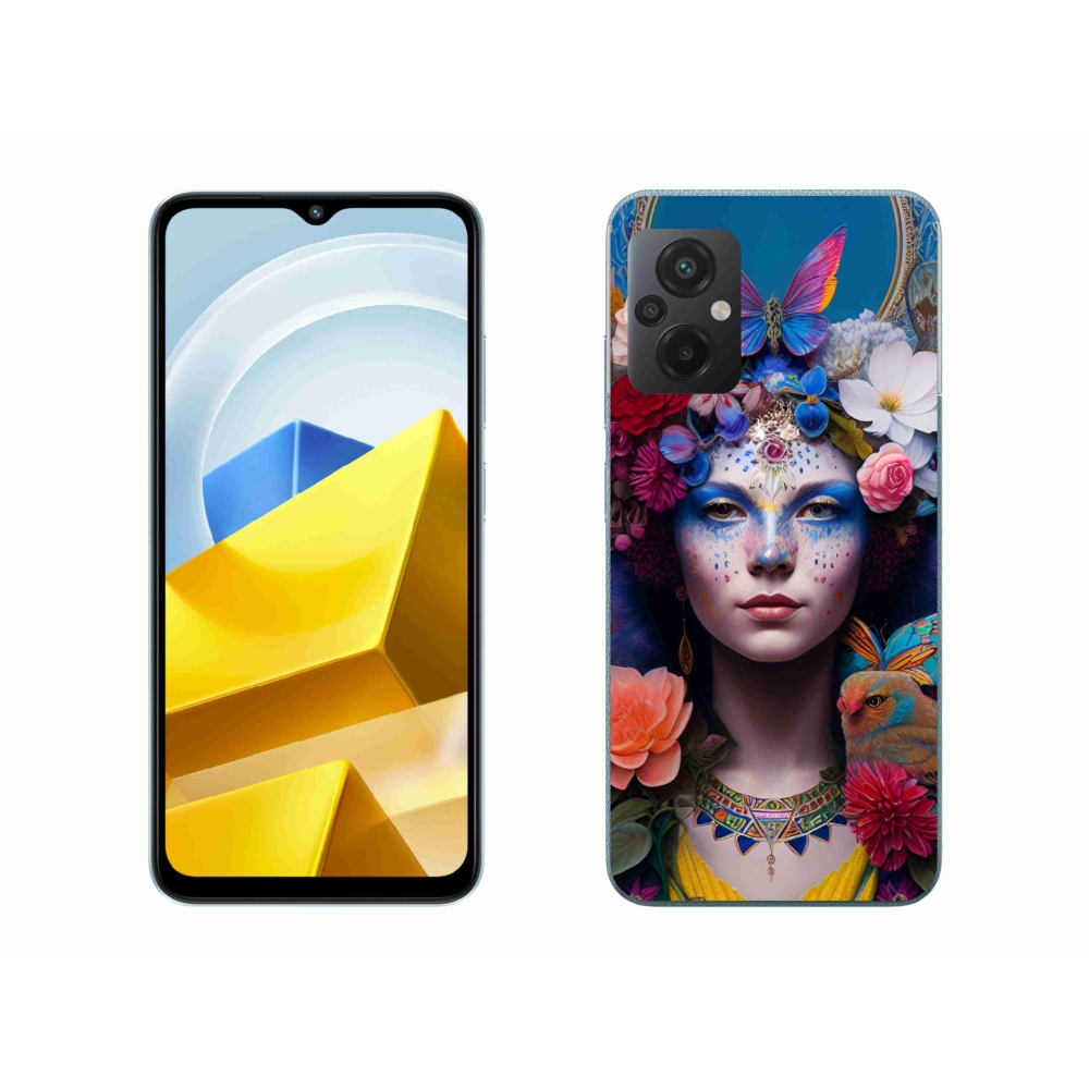 Gelový kryt mmCase na Xiaomi Poco M5 4G - žena s květinami