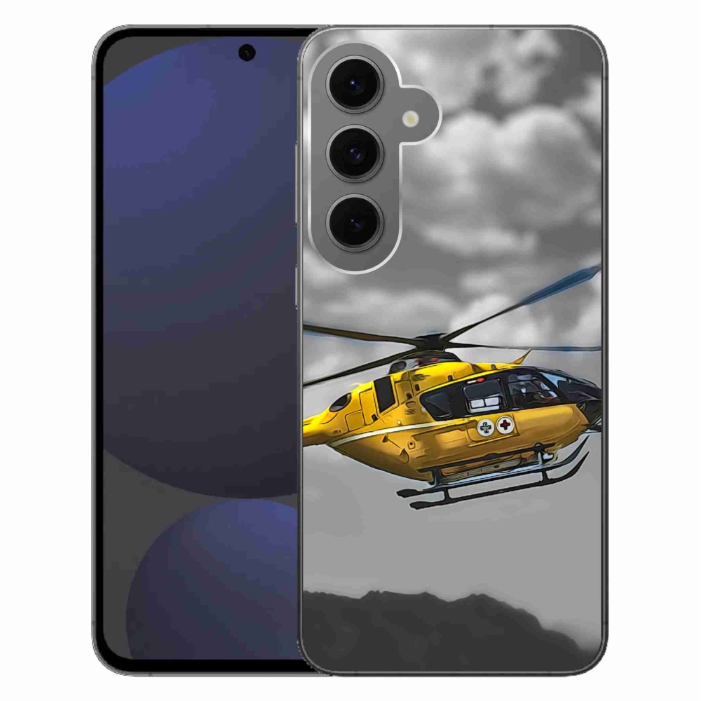 Gelový kryt mmCase na Samsung Galaxy S24 FE - žlutá helikoptéra