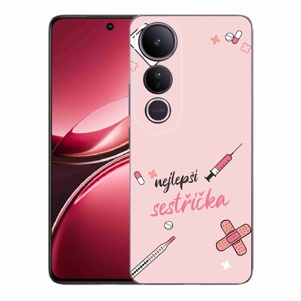 Gelový kryt mmCase na Vivo V50 Lite 4G/5G - nejlepší sestřička růžové pozadí