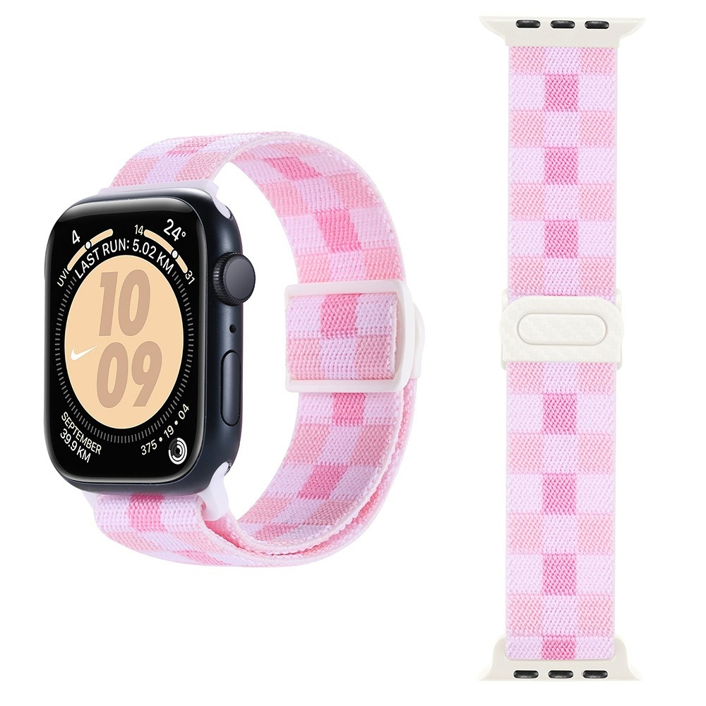 Gradient nylonový řemínek na Apple Watch Ultra/Ultra 2 49mm/SE/SE 2022/2023 44mm/9/8/7 45mm/6/5/4 44mm/3/2/1 42 mm - růžové kostičky