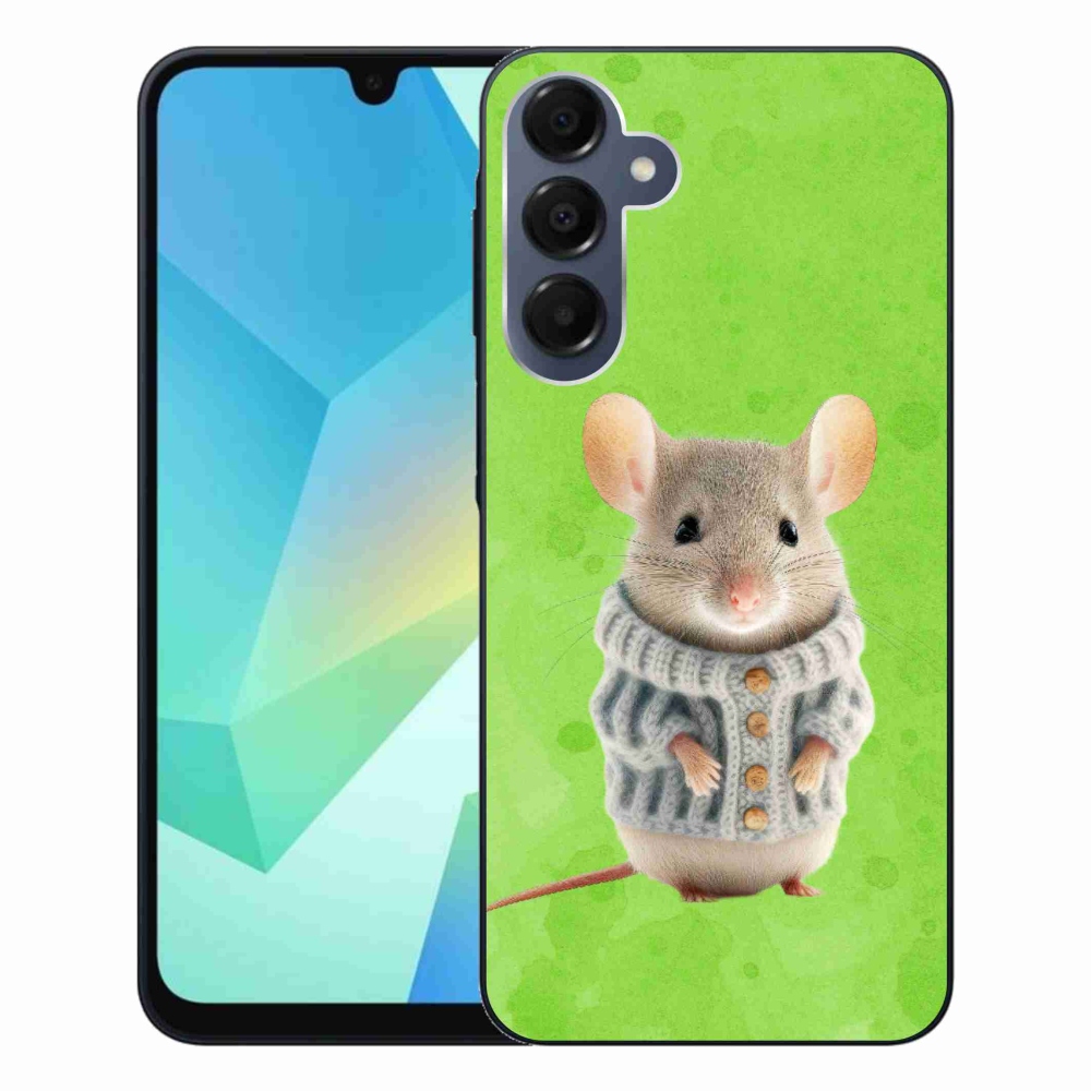 Gelový kryt mmCase na Samsung Galaxy A16 4G/5G - myška ve svetru