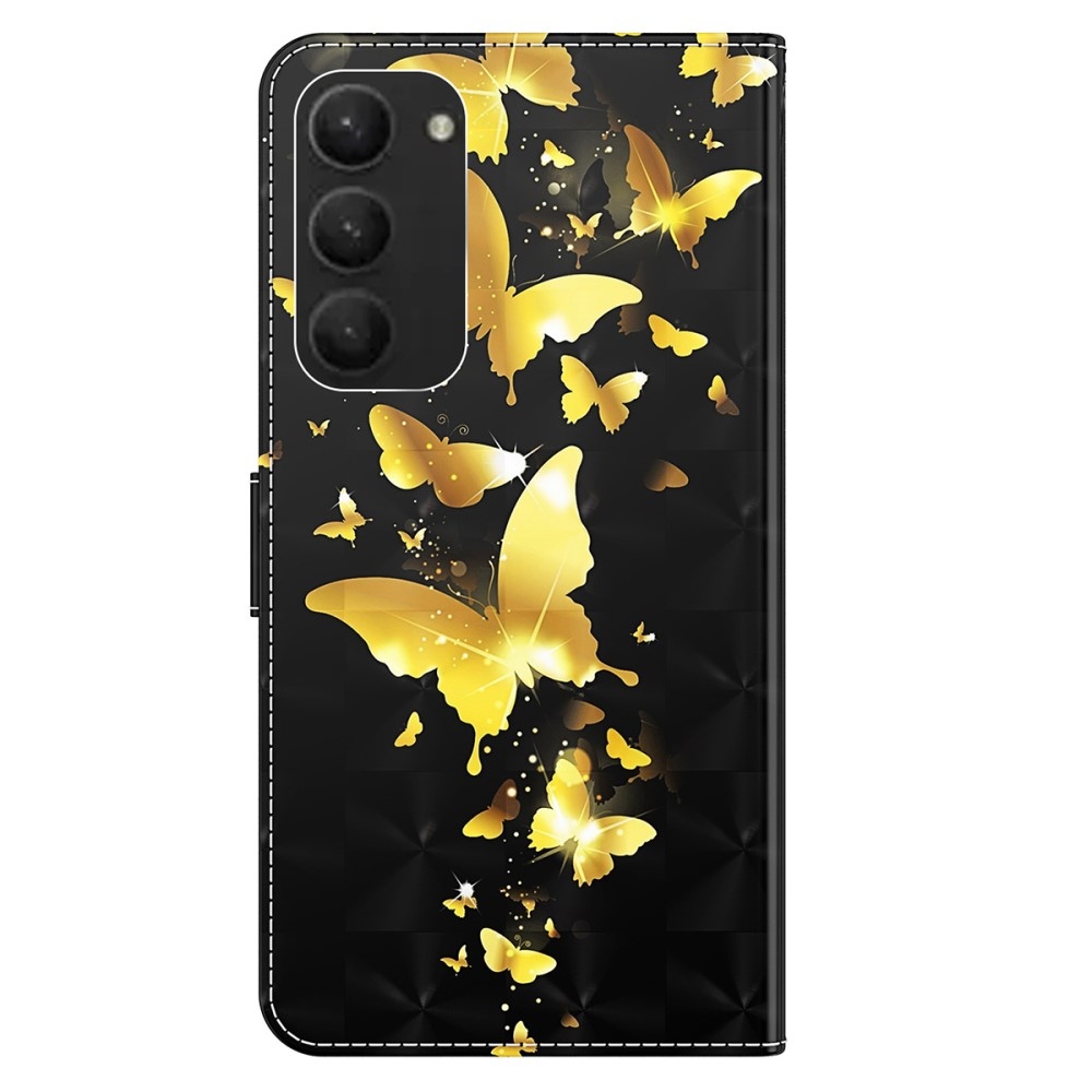 Print knížkové pouzdro na Samsung Galaxy S24+ - zlatí motýli