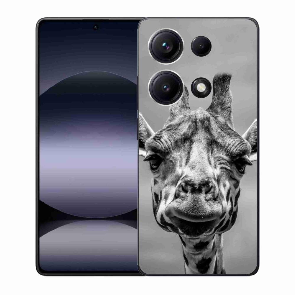 Gelový kryt mmCase na Xiaomi Redmi Note 14S - černobílá žirafa