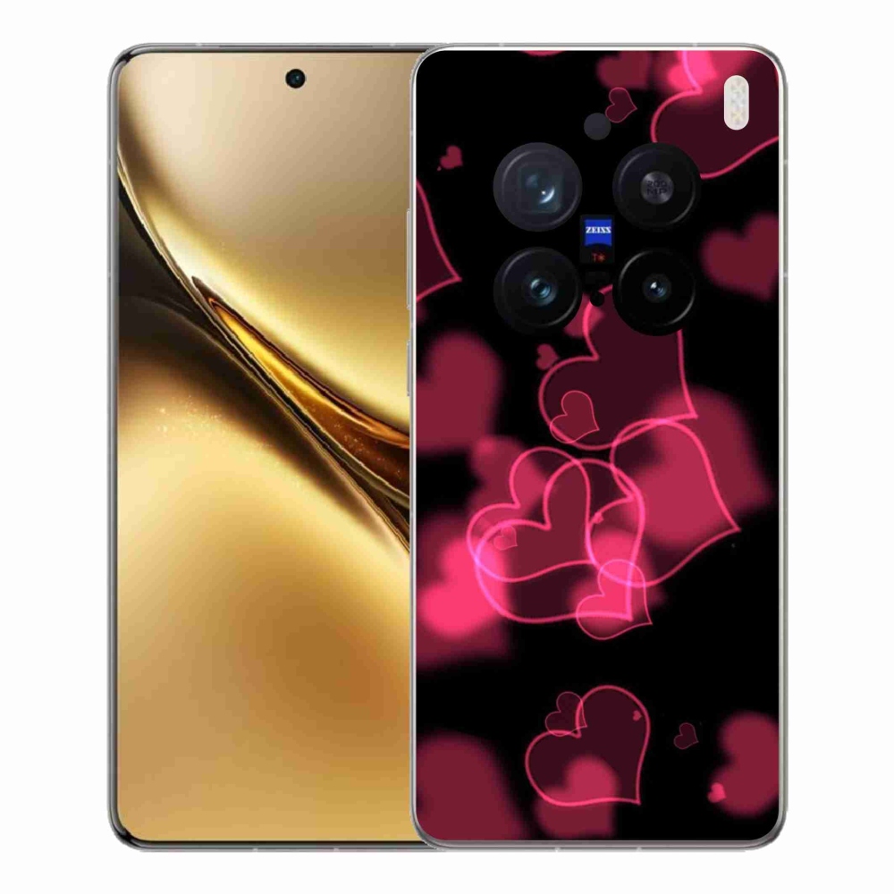 Gelový kryt mmCase na Vivo X200 Pro 5G - červená srdíčka