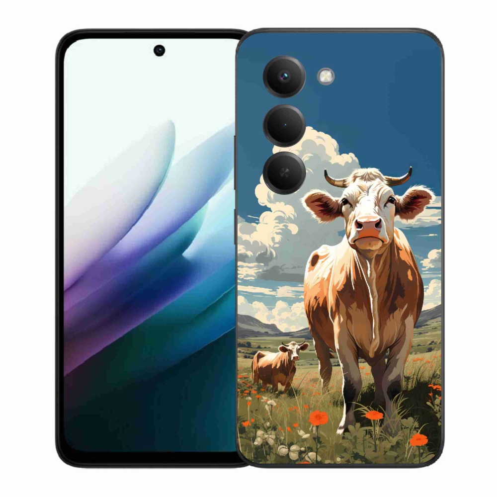 Gelový kryt mmCase na Xiaomi Redmi 15 4G/5G (171mm) - krávy na louce