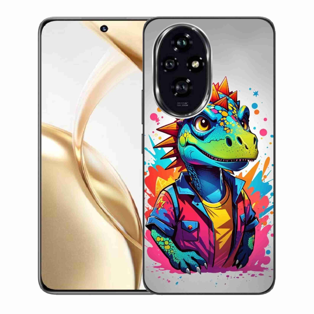 Gelový kryt mmCase na Honor 200 5G - barevný dinosaurus