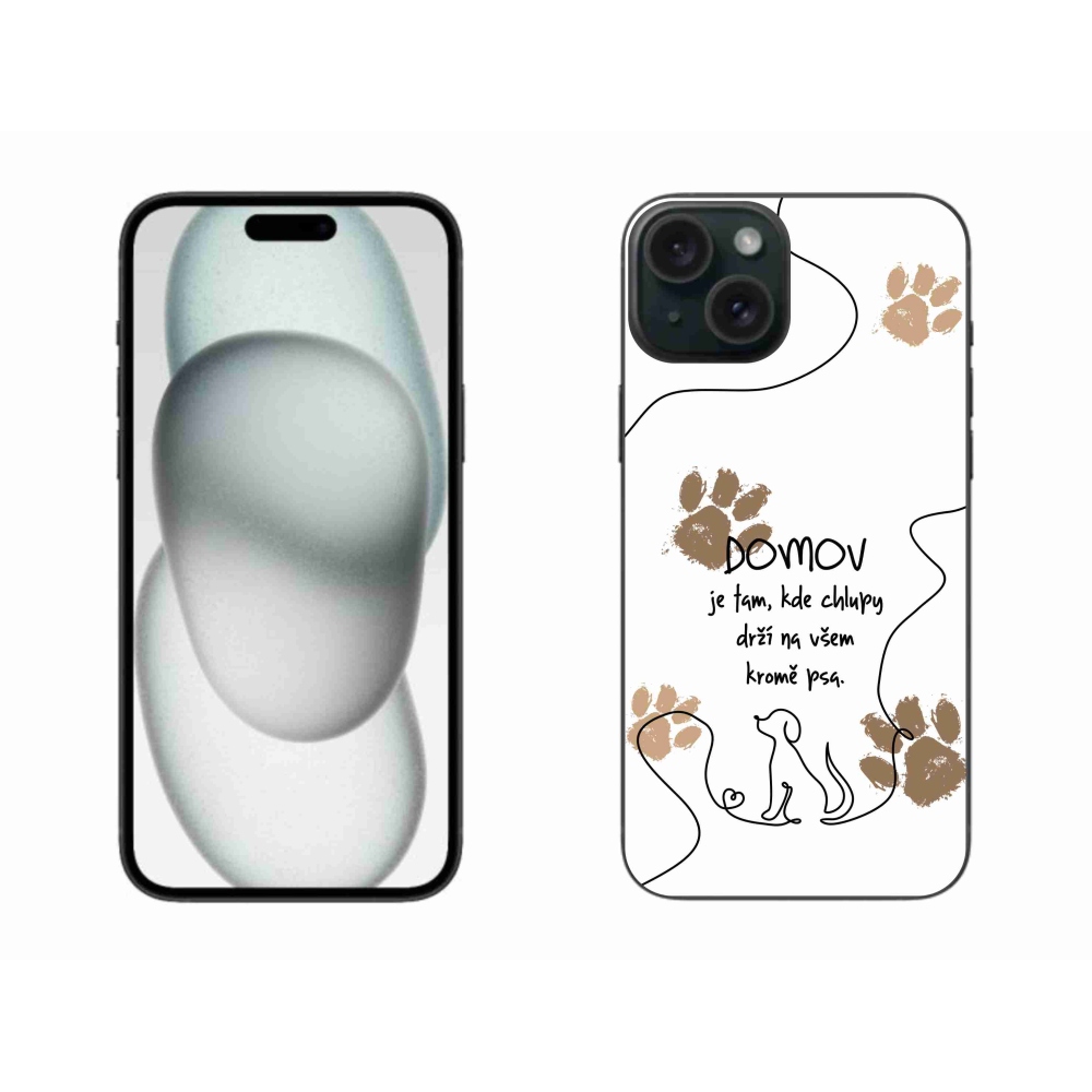 Gelový kryt mmCase na iPhone 15 Plus - psí motiv bílé pozadí
