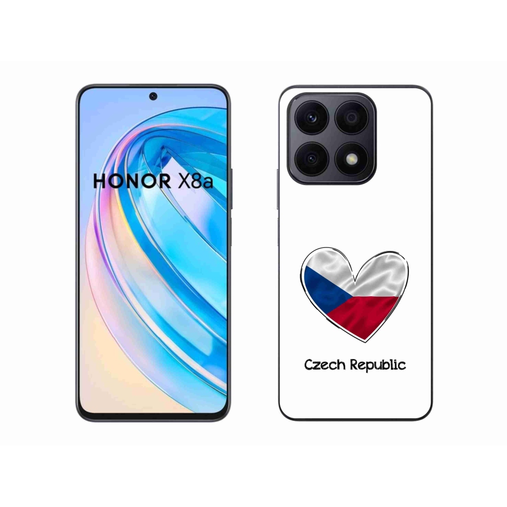 Gelový kryt mmCase na Honor X8a - vlajka srdce bílé pozadí